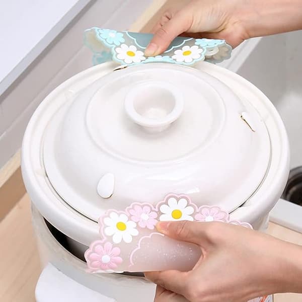Sett med 6 Daisy Spring Flowers Silikonbrikker Isolasjonsputer Gave til bryllup, bursdag, flytting