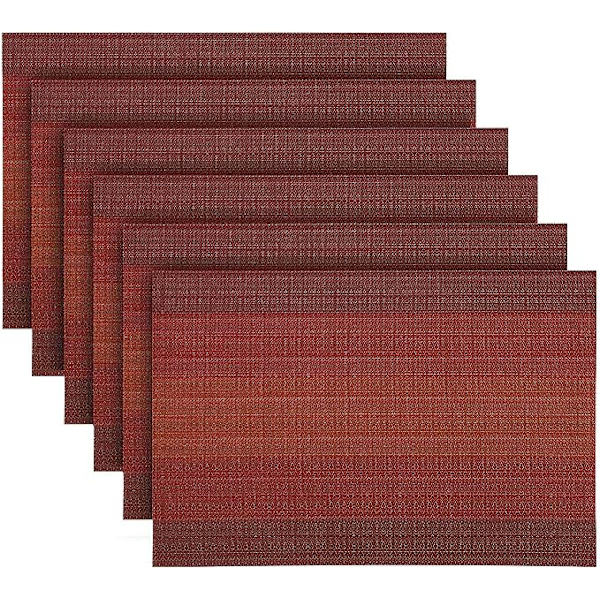 Pestäviä PVC-tabletteja, 6 kpl, liukumattomat, lämmönkestävät, helposti puhdistettavat ja säilytettävät, 45 cm x 32 cm, punainen
