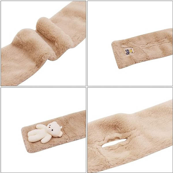 Flickor Pojkar Varm Plysch Halsduk Halsvärmare Vinter Söt Katt Tjock Mjuk Sjal Omlott Halsdukar (Björn-Beige)