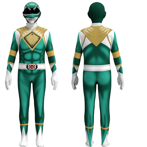 Newadult Kids Power Rangers Mighty Morphin Jumpsuit Party Fancy green 130
