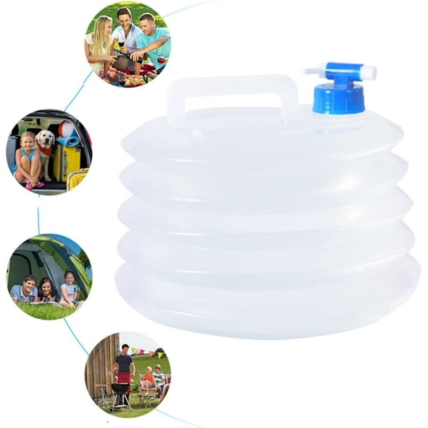 2-PACK 10L Bærbar Sammenleggbar Vanndunker. Vanndunk