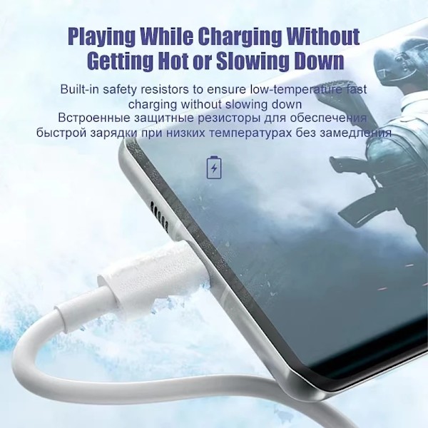 3PCS 5A 100W Typ C Super Snabb Laddningskabel Datakabel för Samsung Huawei Xiaomi Redmi Snabbladdning USB C-kablar