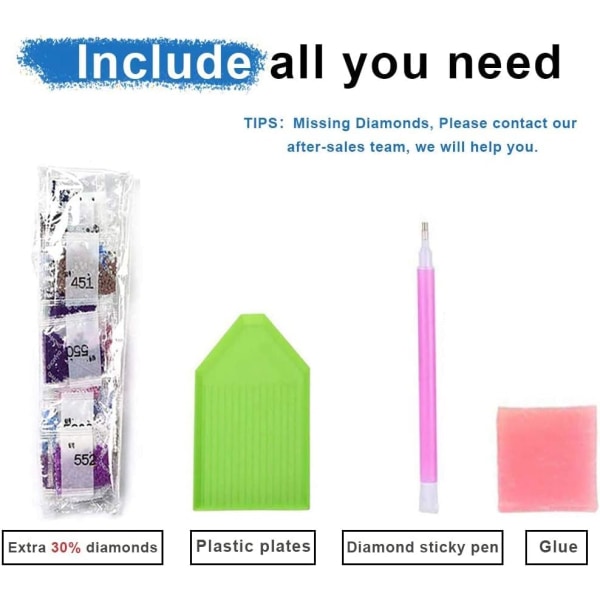 5D Diamond Painting Rainbow Unicorn DIY Full Diamond Dekorativ målning (30 * 40cm)