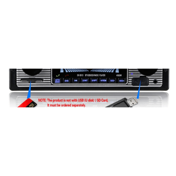 SX5513 Advanced Car Bluetooth Player Bilradio Bil U Disk Maskin Bilkort Maskin Bilradio (1 paket)