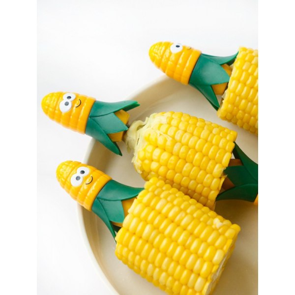 Corn Star Sammenlåsende Maiskolbeholdere, 2 par (4 maispinner), Gul