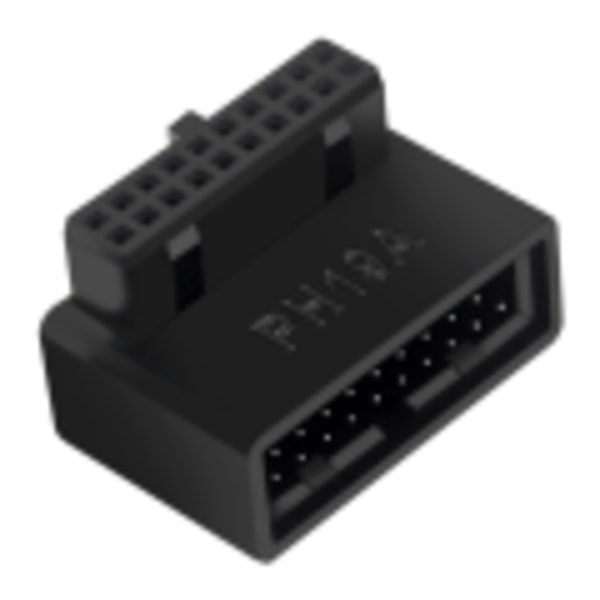 Pöytätietokoneen emolevyn USB 3.0 -liitäntäadapteri 19p 20p pystysuora pistoke neula 90° kierretty asennettu ohjauskaari A