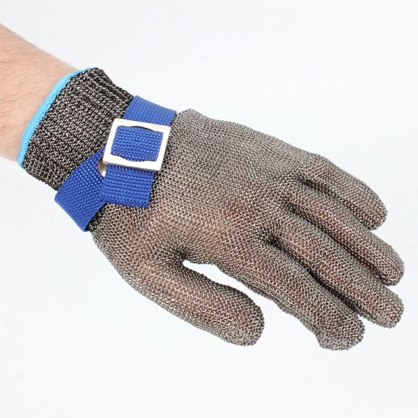 En handskar i rostfritt stål, anti-skärhandskar, klass 5 anti-skärningsskydd för slaktare, trädgårdsarbete, mesh , S