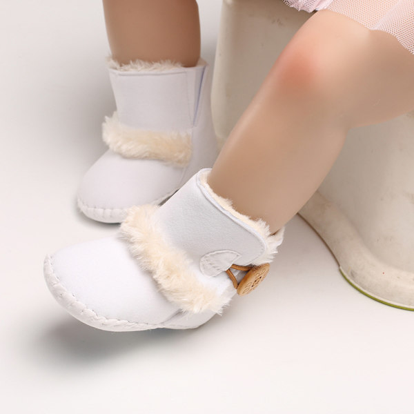 Nyfödda baby Flickor Snö Vinterstövlar Toddler Mjuk sula Vinter Varm Spjälsäng Booties Skor (6-12 månader, svarta)