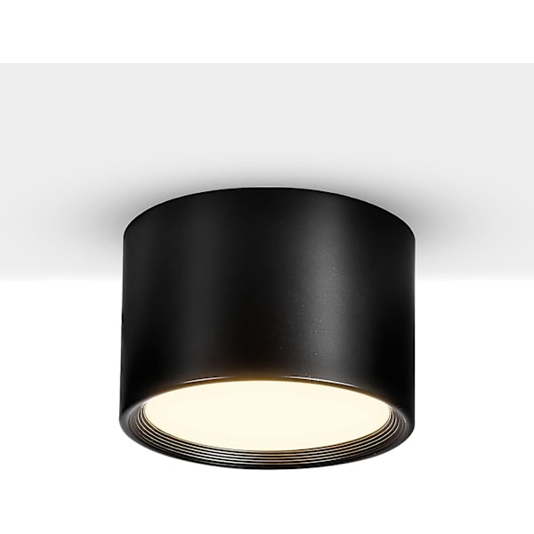 LED takspotlight Svart Varmvit 3000K 12W Taklampa Vardagsrum Matsal Kök Korridor Sovrum Ø120MM