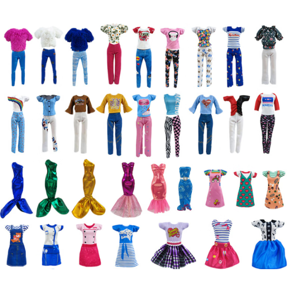 27 stycken 30 cm Barbie docka kläder Tjejdockor Prinsessdockor leksaker (slumpmässigt)