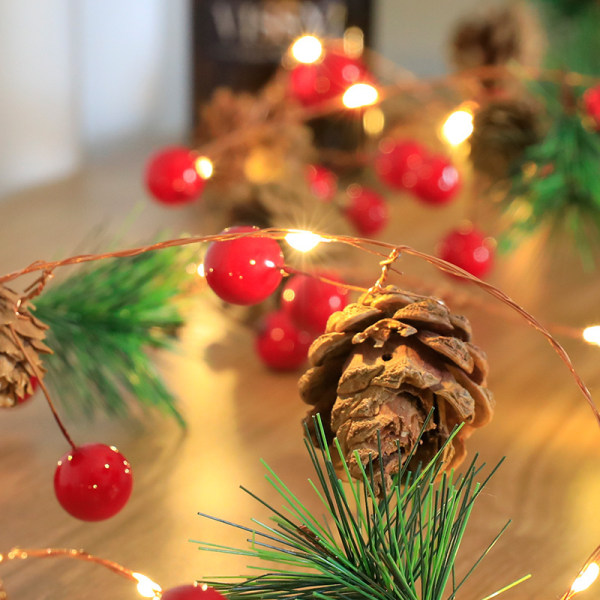 LED Juledekorasjonslys Kongle Furu Nål Dekor Lyslenke