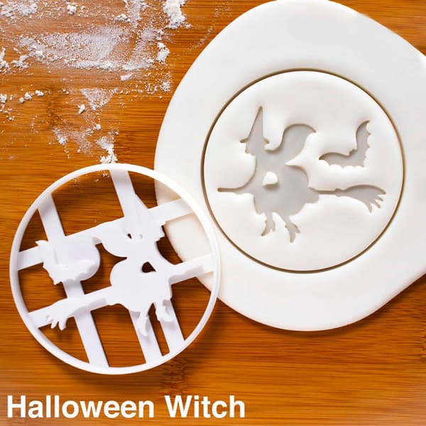 3 Stykker Plastik Halloween Kageudstikker Hvid Bageværktøj Græskar