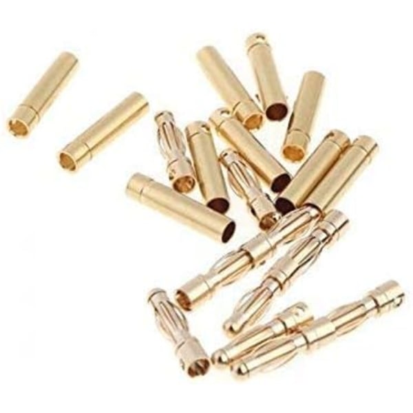 15 par 4 mm guldpläterad kulkontakt, 4,0 mm banankontakt, hane, kulkontakt, ersättning för RC Lipo-batteri