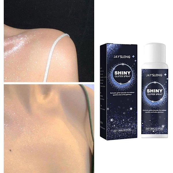 2 kpl Glitterisuihke 60ml - Väliaikainen glitterisuihke hiuksille ja vartalolle  Kevyt vartalomeikkiglitteri kimaltelevalla hohteella