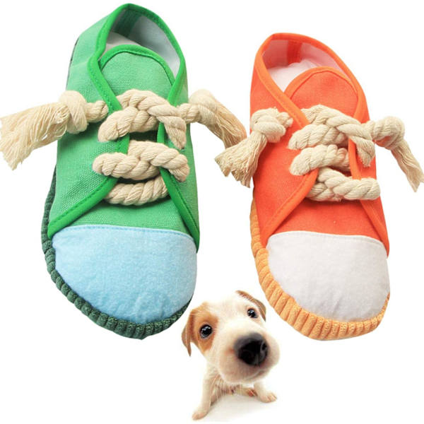 Squeaker Dog Chew Toy, 2 delar Slipper Shape Sound Toy Intera