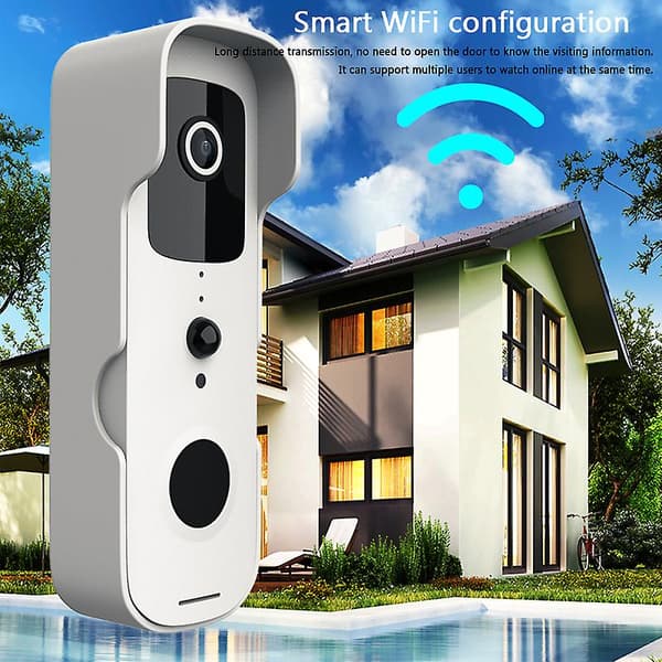 Smart Trådlös Dörrklocka Wifi Video Intercom Digital Hem Säkerhet Dörrklocka Elektronisk Dörrvakt Titthål Hus Kamera