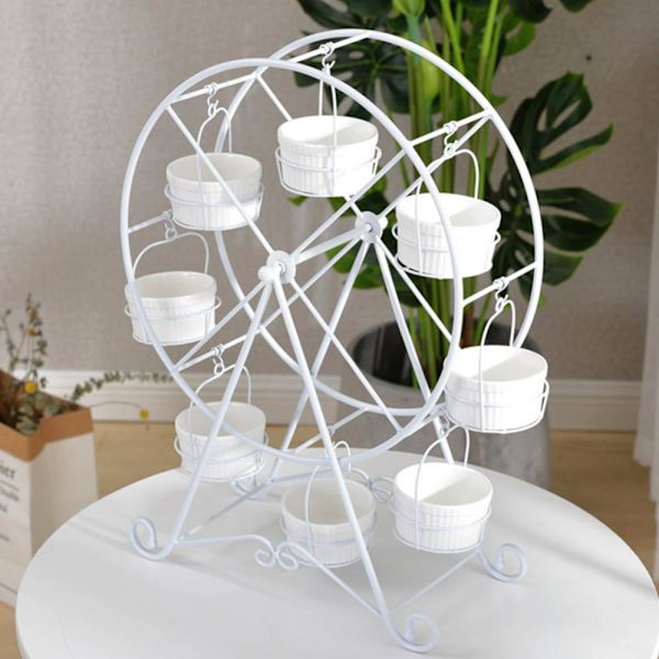 Metall pariserhjul Cupcake Hållare Bröllopsfödelsedagsfest Tårta Stand Display Rack