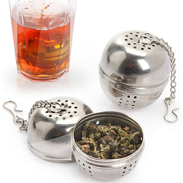 2 stk. te-infuser, tefilter i rustfrit stål ø 4 cm til te, krydderier og smagsstoffer