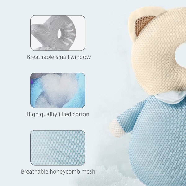 Baby Huvudskydd, Baby Söt mjuk säkerhetskudde, Baby Anti-Fall Kuddar, Andas Baby Head Support Kudde (elefant)