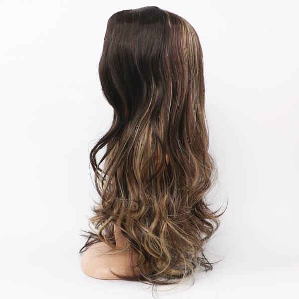 Lång vågig syntetisk peruk för damer med lutning 24 tum Natural Curly W