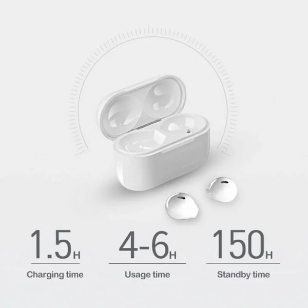 Nye Usynlige Øretelefoner Mini Hodetelefon Bluetooth TWS Trådløse Spill In-Ear Ørepropper Støyreduksjon Sport Musikk Headset Ultra Små black