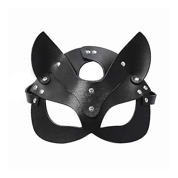 Svart Kanin Katte Maskerade Maske Halloween Voksen Dekorasjon 1 stk - svart