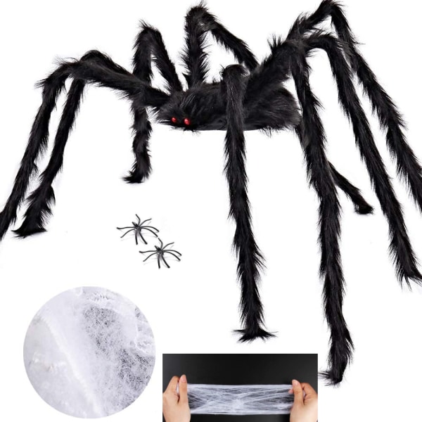 1 pack Halloween spökhusdekoration jättespindel (Spider We c