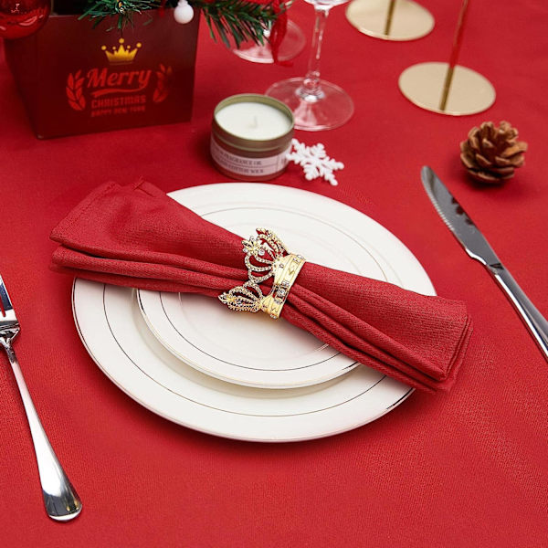 Guld servettringar set om 6 - Crown Rhinestone Christmas Servett R