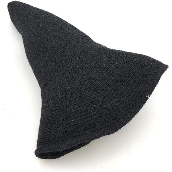 Häxmössa stickad fleecemössa för Halloween Party Maskerad Cosplay kostymtillbehör (1 paket, svart)