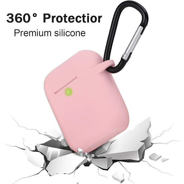 Airpods Case Cover Kompatibel för AirPods 2 & 1, AirPods 2 & 1 Case Cover [Synlig LED - indikator] [Stöd för trådlös laddning