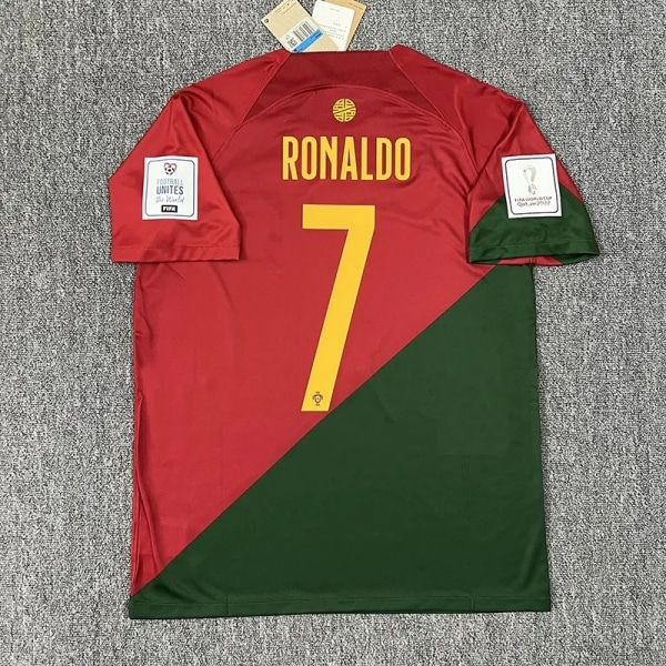 22-23 Portugal Hem #7 Ronaldo Fotbollströja Kostym Barn & Vuxen Originalreproduktion 28（150-160cm）