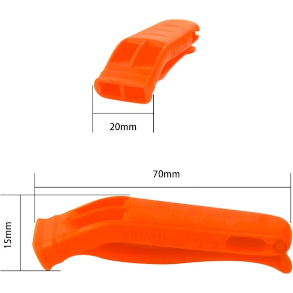 12 stycken fält räddningsrep räddning visselpipa orange plast krig