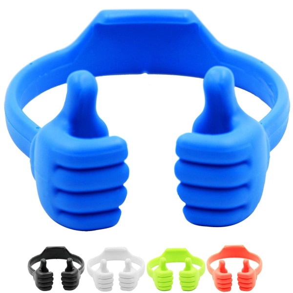 Universell Fleksibel Tommel Smartphone Holder - Blå