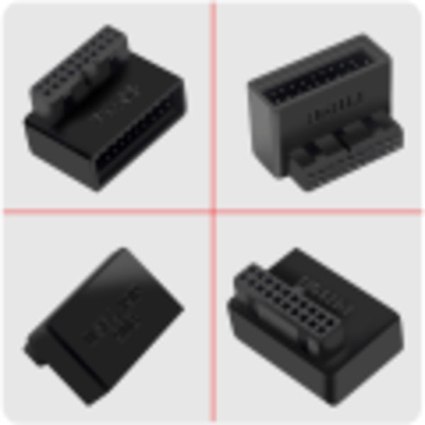 Pöytätietokoneen emolevyn USB 3.0 -liitäntäadapteri 19p 20p pystysuora pistoke neula 90° kierretty asennettu ohjauskaari A