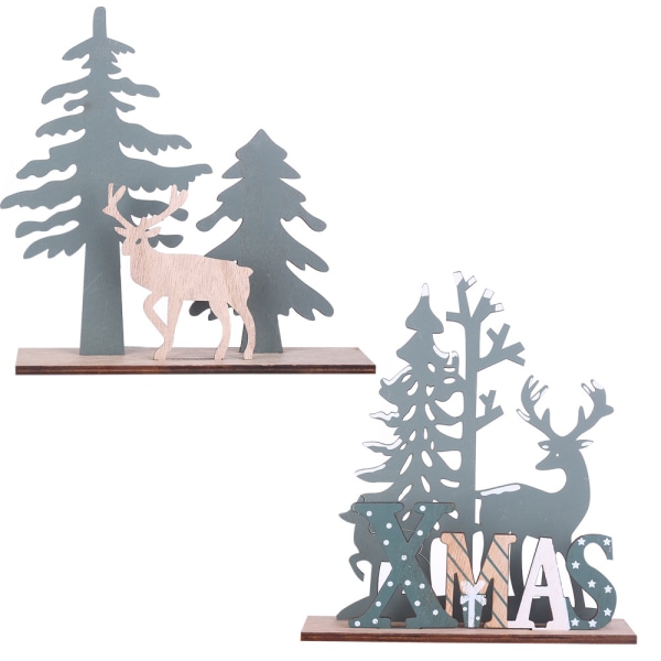 2 delar juldekorationer DIY Älg julgransprydnader