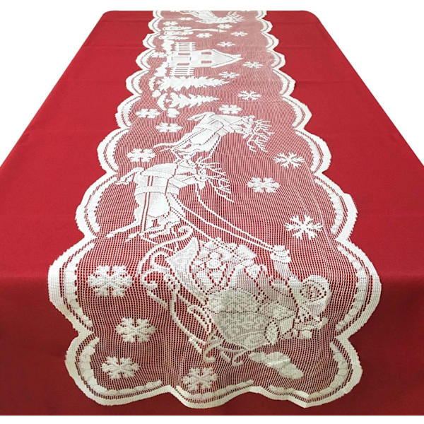 72 tommer juledug - Blonde Santa Snowflake dug til julebordsdekorationer - Hvid juledug til vinterferie D