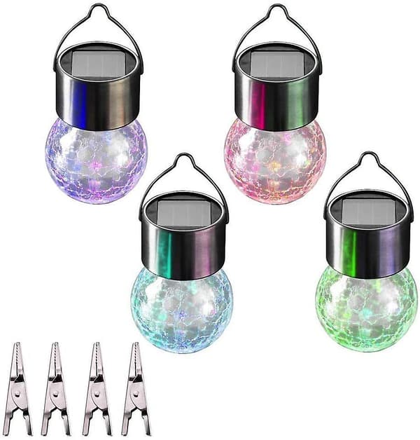 Udendørs Hængende Solcellelampe Knust Glas Solcellelampe Regntæt Cl