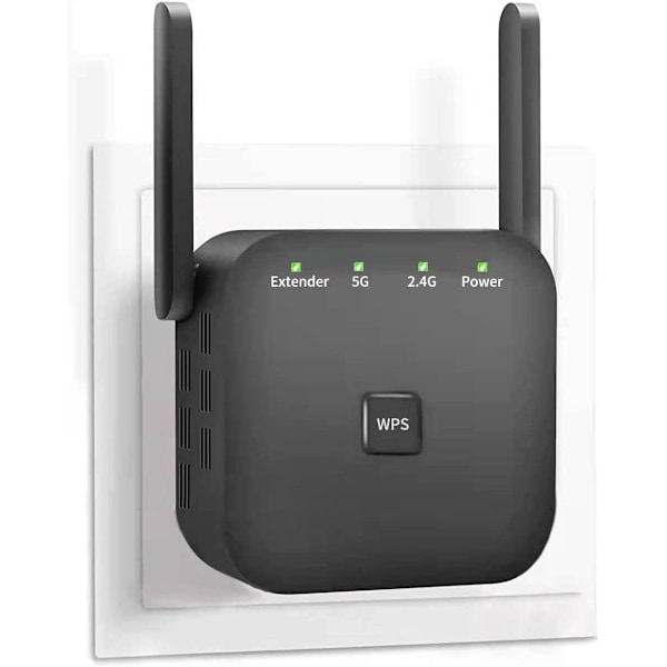 2024 Uusin WiFi-laajennin, WiFi-toistin, WiFi-vahvistin, kattaa jopa 8640 neliömetriä ja 60 laitetta, Internet Booster mörk