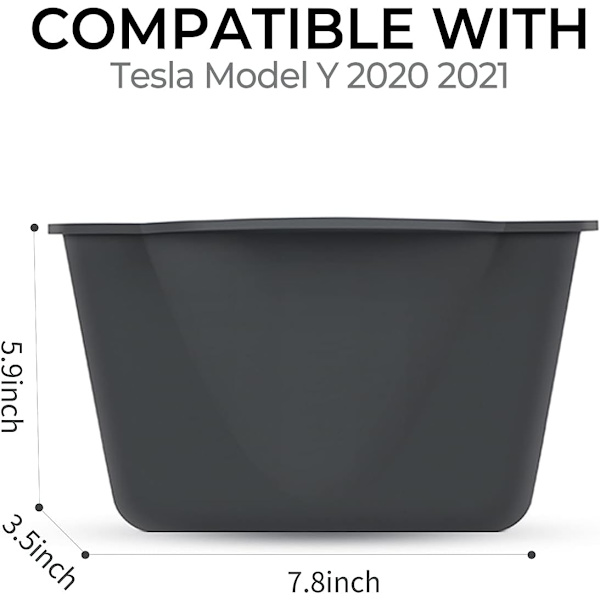 Tesla Model Y 2. seterad midtkonsoll organizer oppbevaringsboks bakseter midtkonsoll organizer beholder