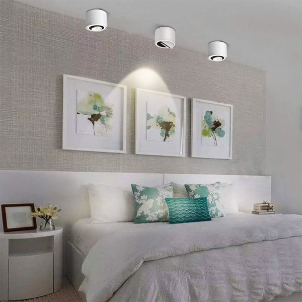 15W Hvid Loftlampe 1 LED Spotlight Justerbare Loftlamper Moderne Spotlight Bar 360 Graders Drejelig til Indendørs Kontor Stue, 4000k Aluminium