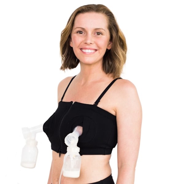 Lift-Free Amme BH til Brystpumpe | Justerbar og Tilpasselig Brystpumpe BH til Ammepumper | Sort, L