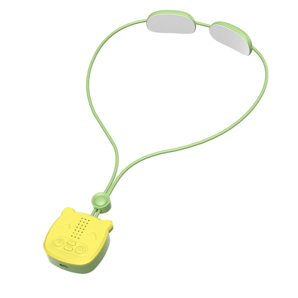 Ems Dual Pressure Point Elektrisk Nackmassager, Lymfvitetsmassageapparat, Pulse Hot Compress Cervical Massager Grön