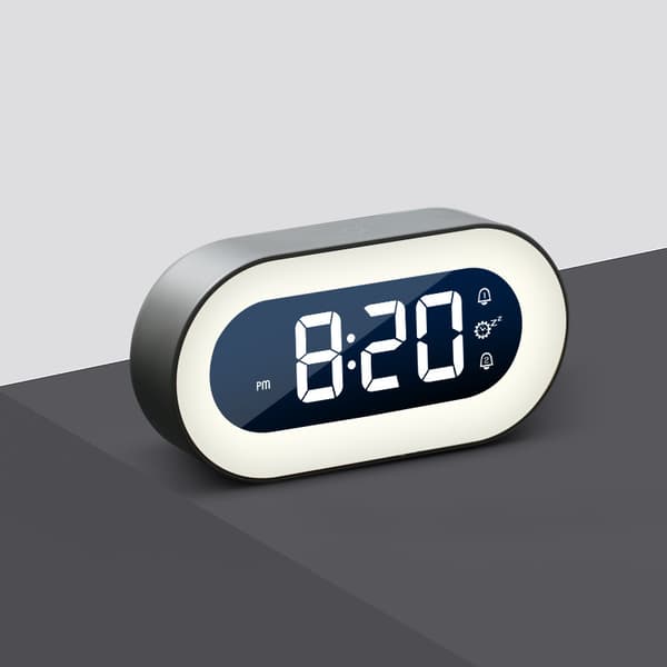 Lysende LED Digital Vækkeur med Snooze Funktion Studerende Sengelampe Lysende Elektronisk Ur (sort)
