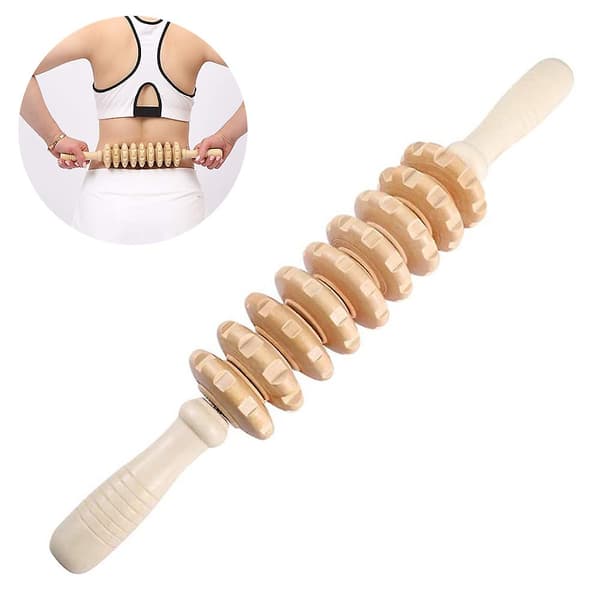 Anti Cellulite Massage Roller Tool Massager Trä (Träfärg)