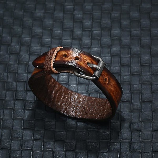 Retro nötkreatursläderarmband enkel läderprydnad för män