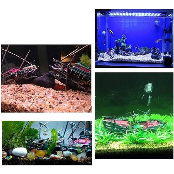 Skipsvrakformet Akvariedekorasjon i Resin (Tilfeldig Farge)