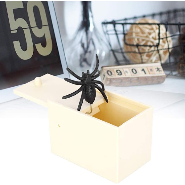 Spider Scare Prank Box, rolig skrämsellåda i trä, Handgjord Rolig Prank Leksak, Praktisk Spider Box Prank Prank Presentleksak för barn Vuxna