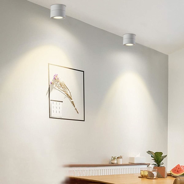 10W LED-takspotlights Taklampa, Justerbar lamphusvinkel, justerbara takspotlights, LED-takbelysning, 10x10x10cm (vit-4000K)
