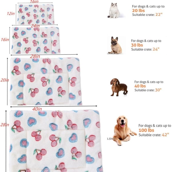 Hundeseng Kjæledyrsteppe Mykt Fortykket Fleece Pad Sengematte for Valp Hund Katt Sofapute Hjemmeteppe Varmt Soveunderlag (Blå Stjerne)