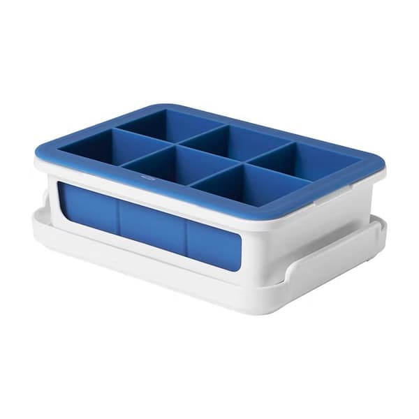 Isbitbrett med silikonlokk, stort format, for 6 store isbiter på 4,4 cm